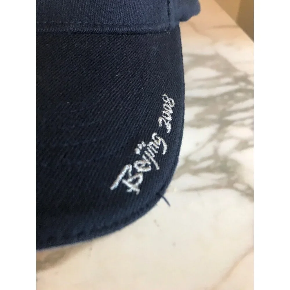 Beijing 2008 Olympics Navy Blue Cap With Embroidered Logo & Silver Details Adjus
